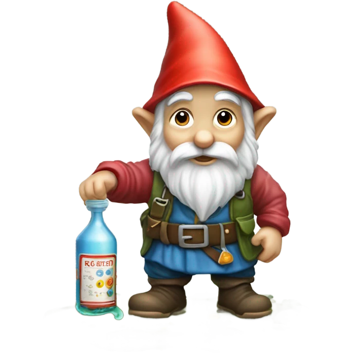 gnome pouring liquid on the ground as tribute to his homies emoji