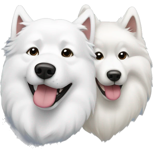 white samoyed and alaskan malamute emoji