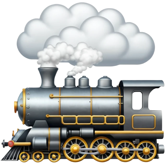 locomotive on cloud emoji