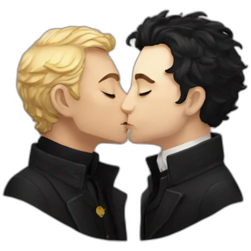 Crowley kissing Aziraphale emoji