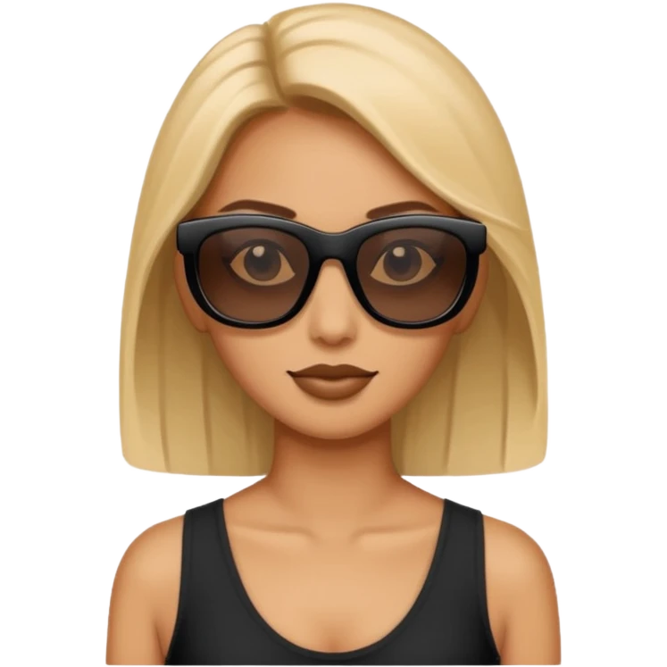 a woman wearing black rectangular sunglasses emoji