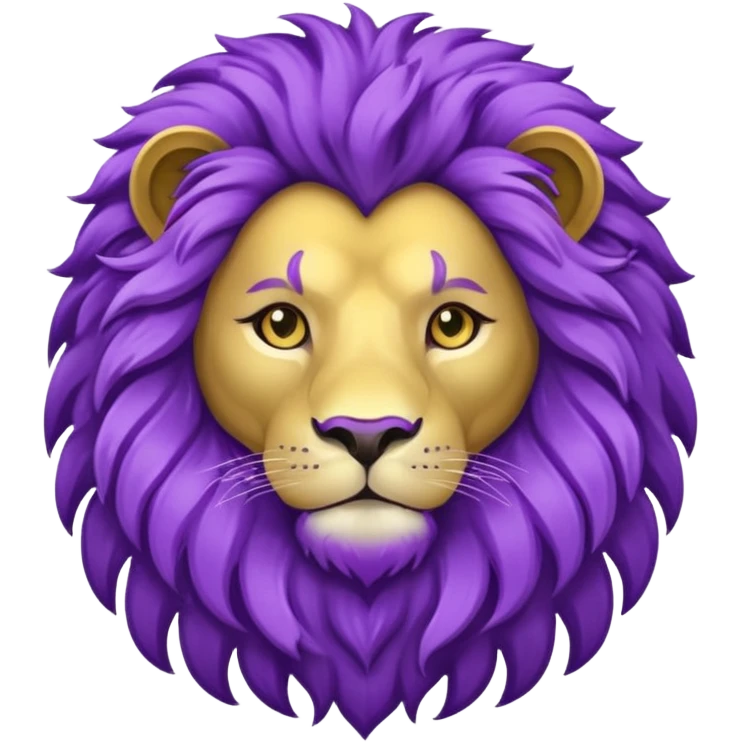 glitter purple and cian lion emoji