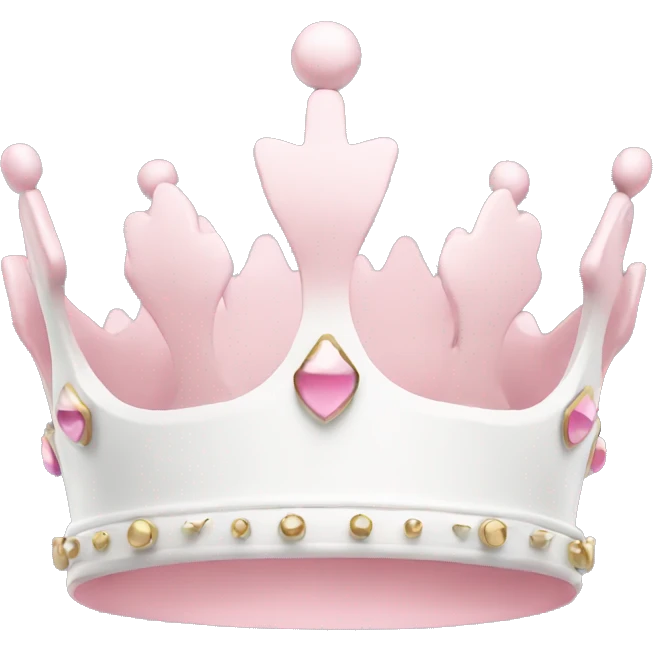 White and pastel pink crown emoji