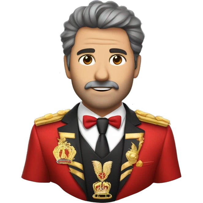 Un leon  rugiendo con corona de brillo de Reyna y cuerpo de mujer con traje rojo  emoji