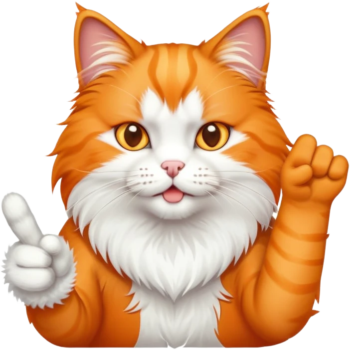 orange cat give middle finger emoji