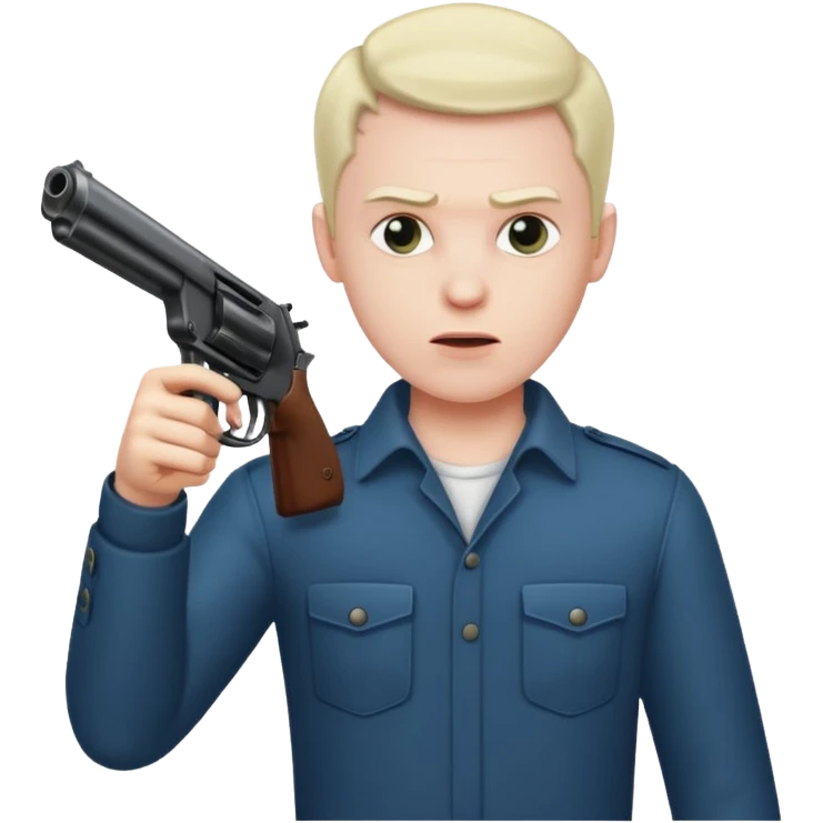 Guy point gun at himself emoji