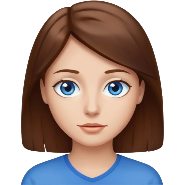 Коричневые волосы голубые глаза  emoji
