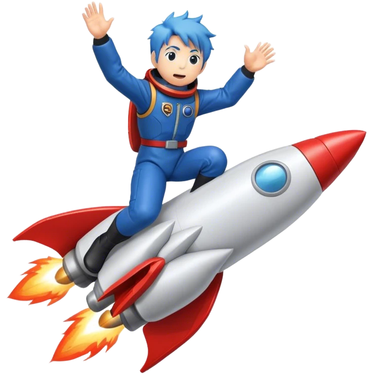 satoru gojo riding a rocket ship boom! emoji