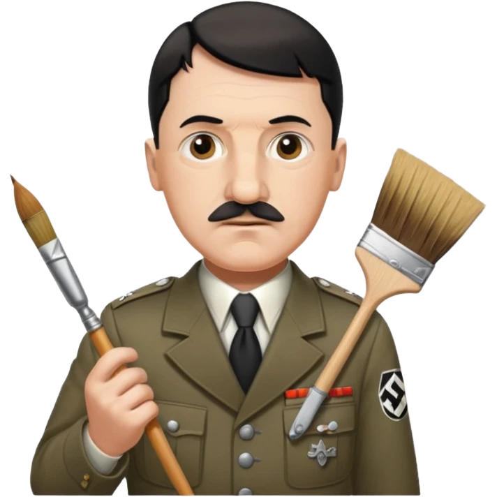 Adolf  hitler in uniform working as a decorator in a house nazi emoji