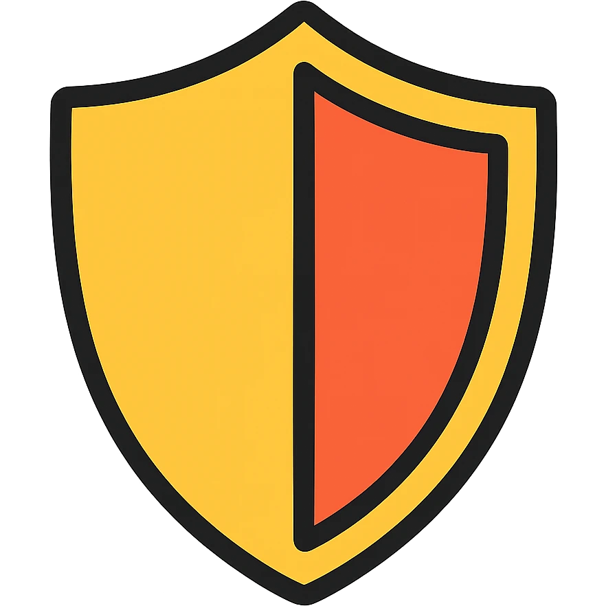simple and bold shield icon, modern outlined style emoji