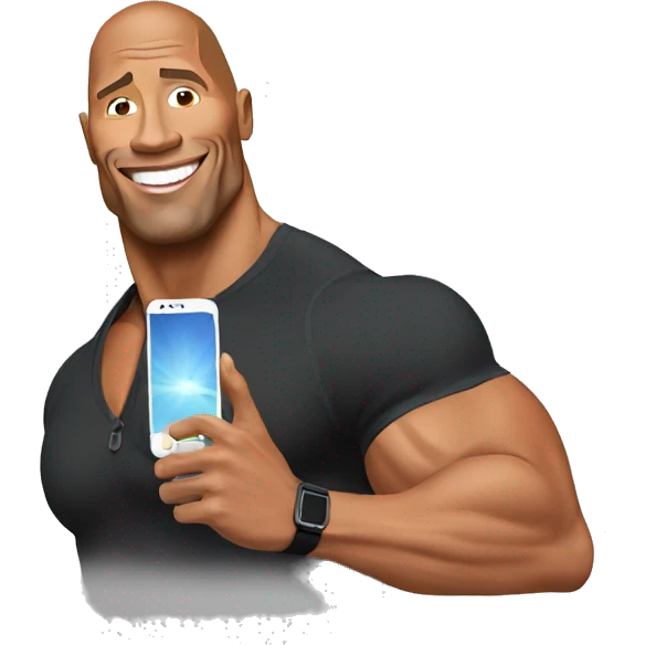 dwayne johnson holding an iphone emoji
