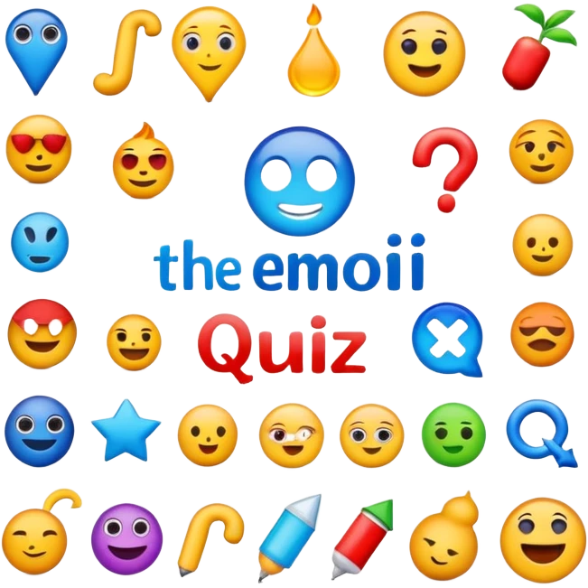 A title logo for "The Emoji Movie Quiz" with fun colorful movie and quiz elements emoji