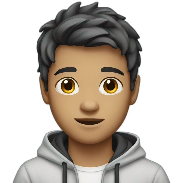 Cute white boy with hoodie emoji