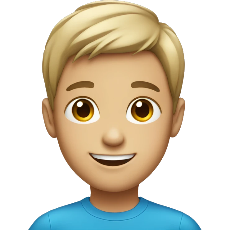 smiling boy in blue shirt emoji