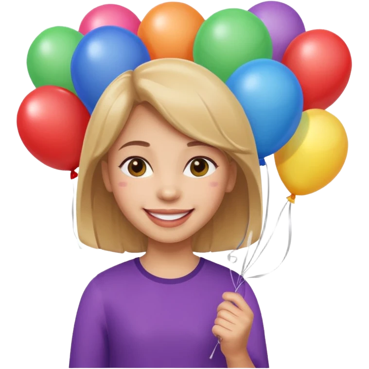 Girl with baloons emoji
