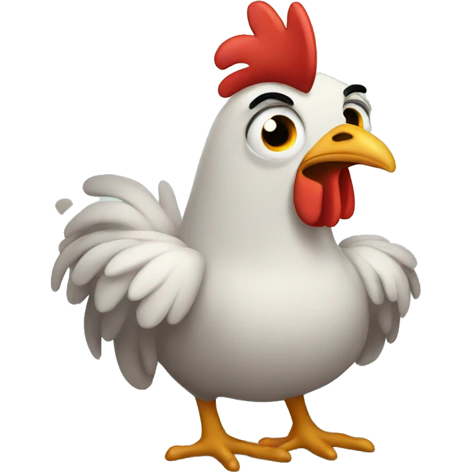 worried chicken  emoji
