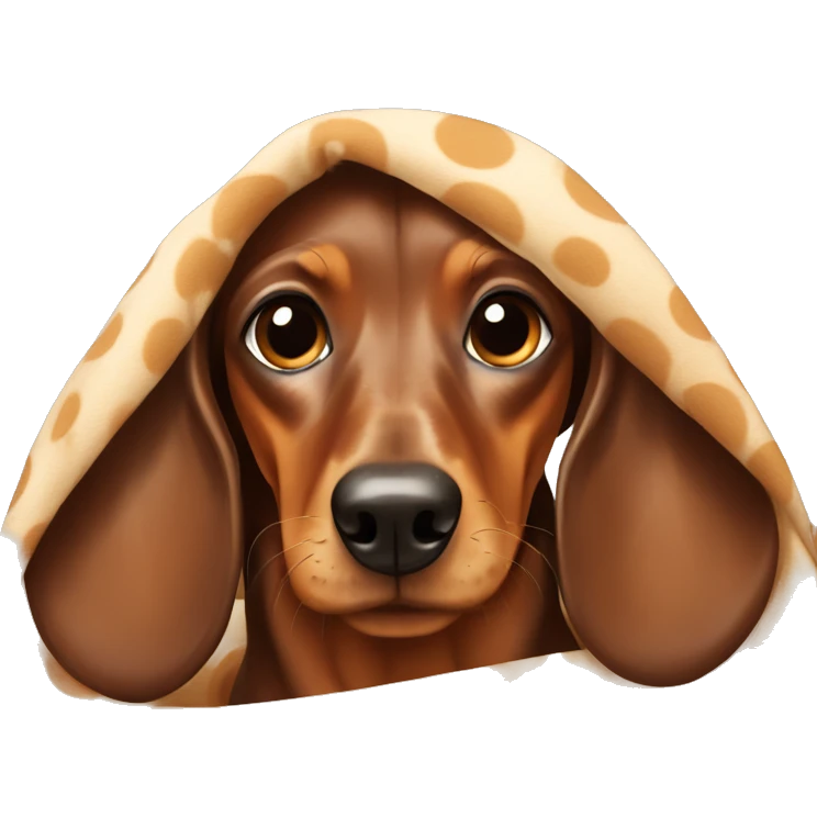 Dachshund brown dog with spots under blanket emoji
