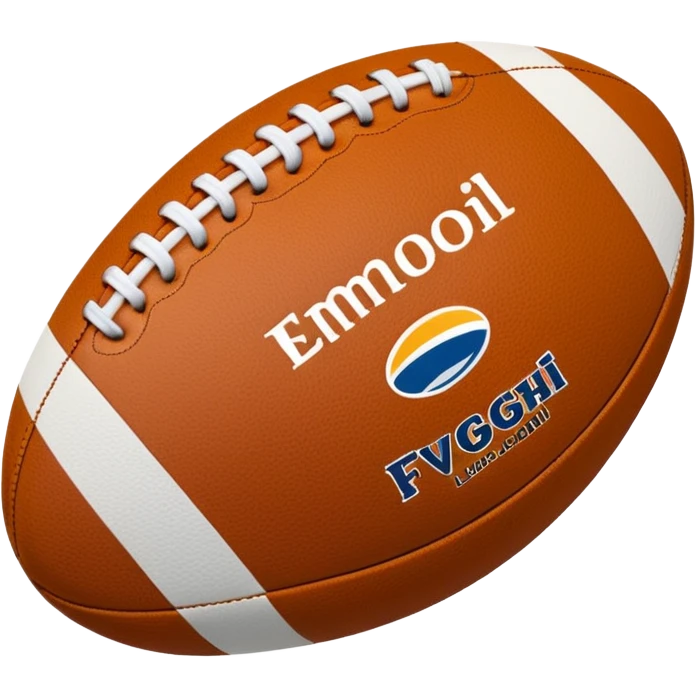 a rugby ball, but rather than it being colourful, it’s just white outline the same style as normal text.  emoji