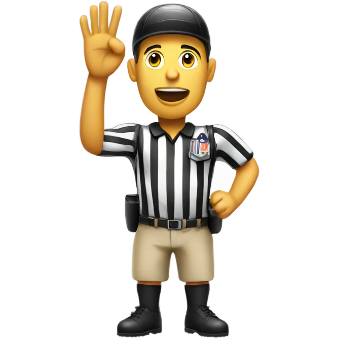 A football referee signaling safety  emoji