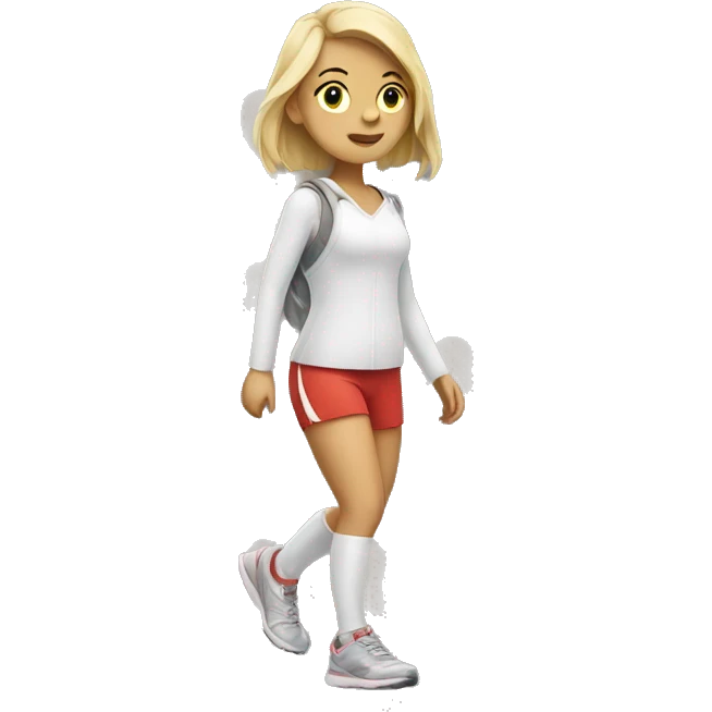 White Athletic girl walking emoji