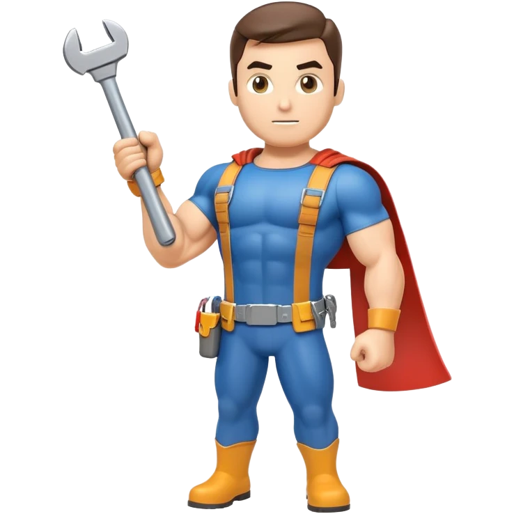 HVAC repairman superhero action figure emoji