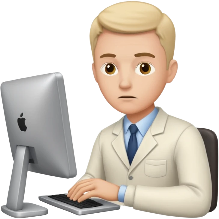 a white man passes test on computer emoji