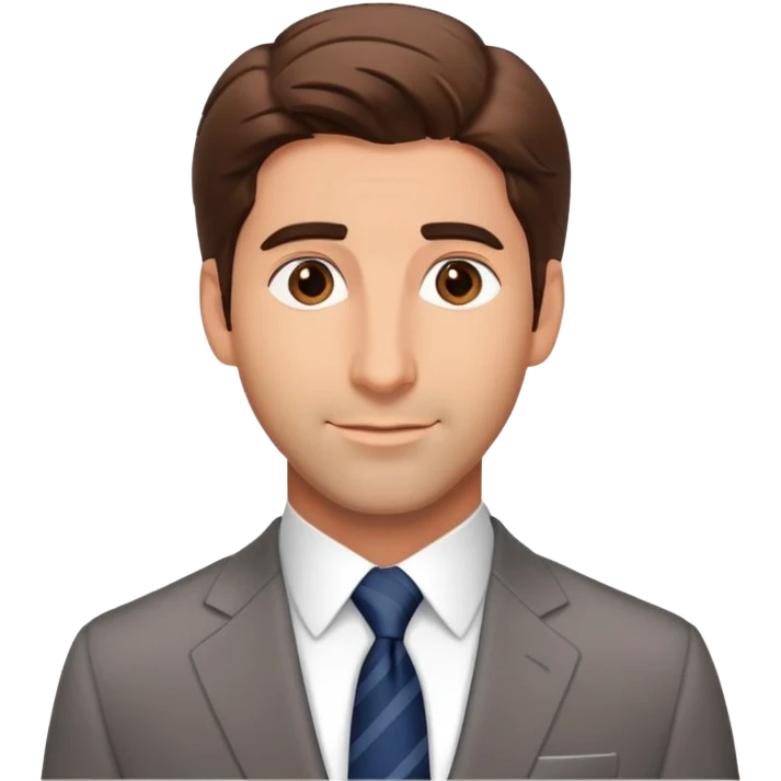 handsome Ross Geller from Friends TV show with well-styled brown hair and attractive features in a nice suit emoji