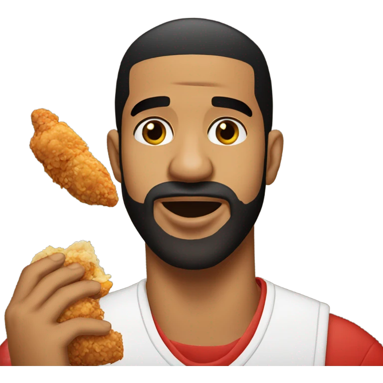 Drake eating fried chicken emoji