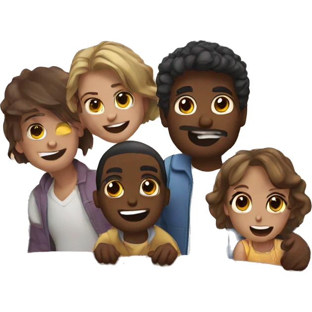 5amigos viendo el atardecer emoji