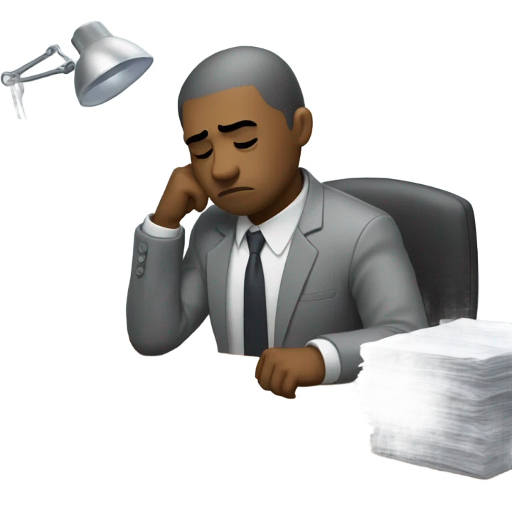 sad office worker gray emoji