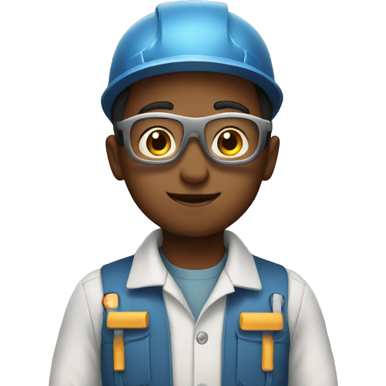 kid dressed up as engineer emoji