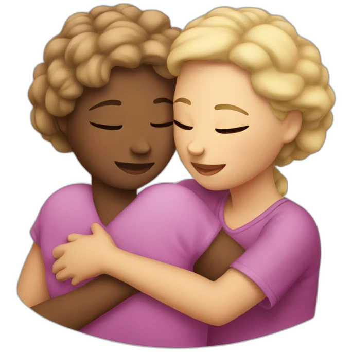 Two ladies cuddling emoji