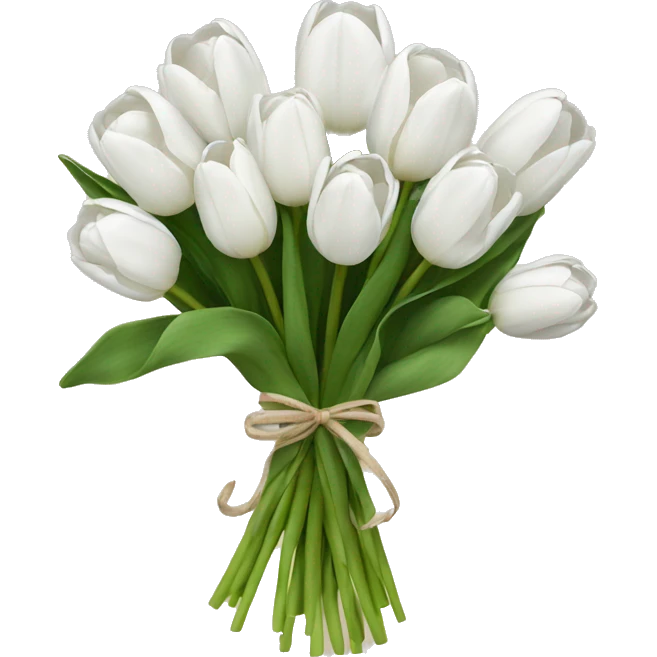white tulip bouquet  emoji