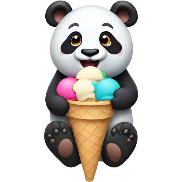 Panda eating ice cream emoji