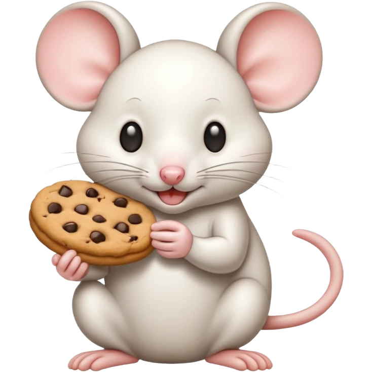 white mouse eating cookie emoji