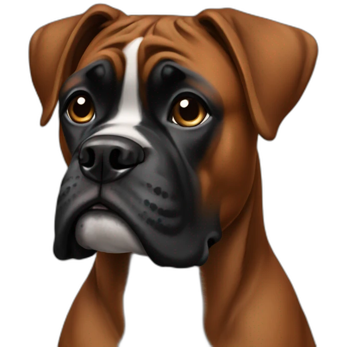 black boxer dog emoji