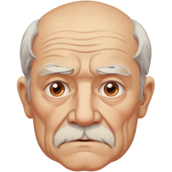 Strict Teacher – old man, serious gaze, raised chalk emoji