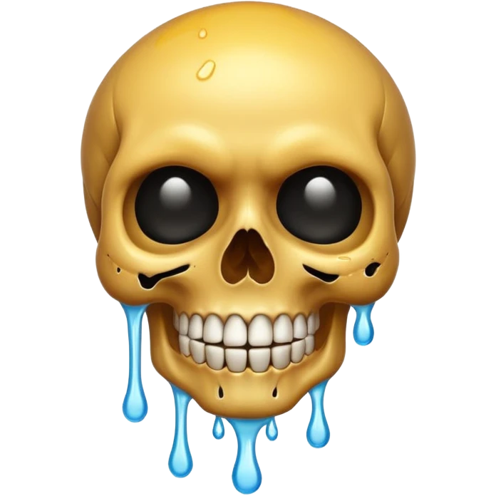 Skull smiling sweating drip emoji