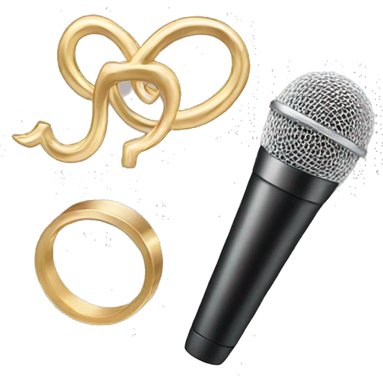 Wedding, microphone, ring emoji