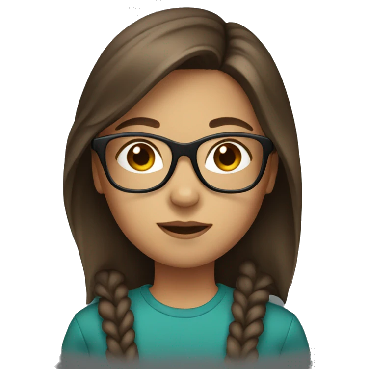 girl with brown hair and glasses emoji