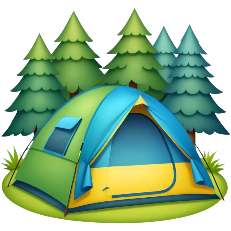 colorful camping tent in nature emoji