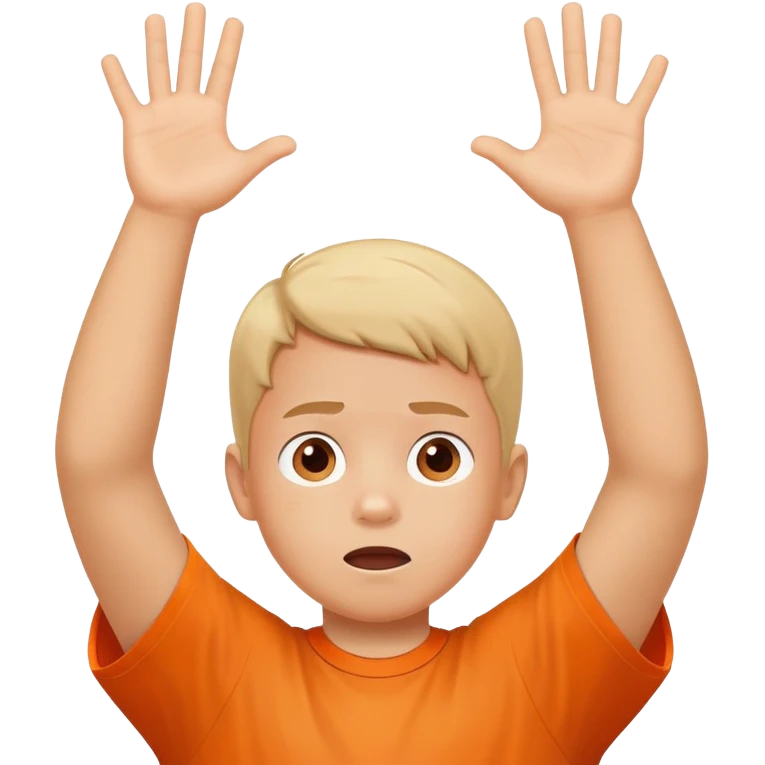 child orange shirt confused arms up why emoji