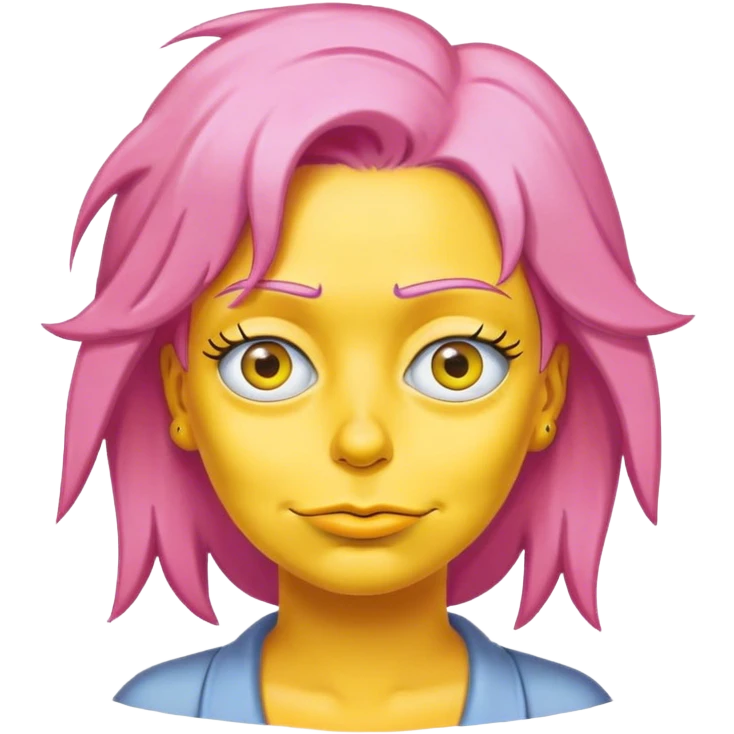 pink hair yellow face woman Simpson emoji