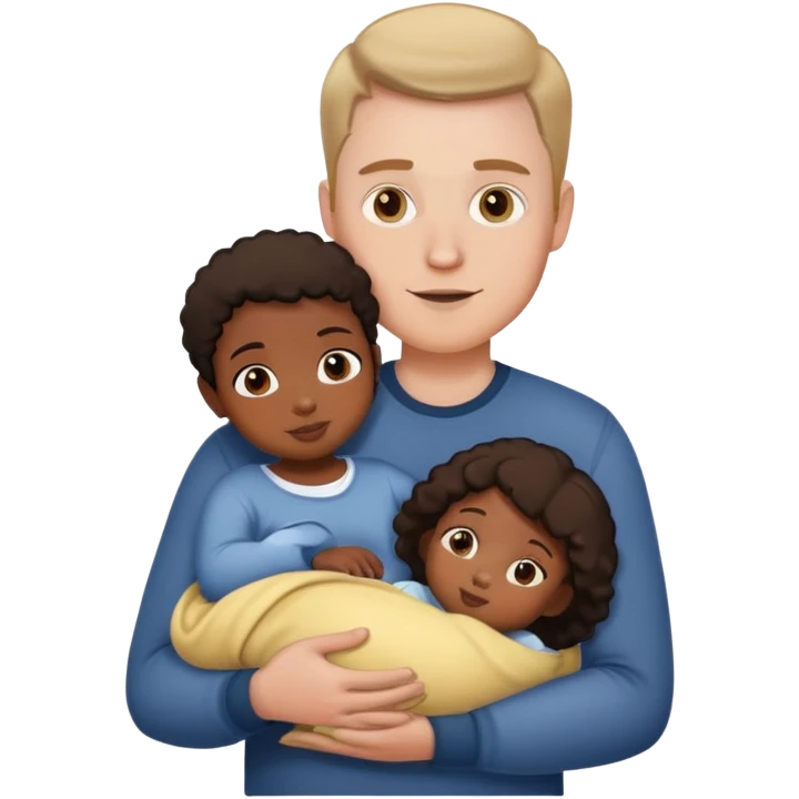 White man holding black girl baby  emoji