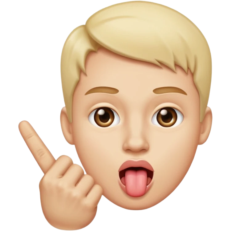 Tongue out middle finger eye roll emoji