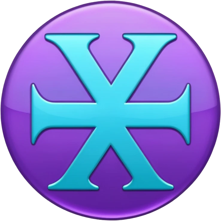 Purple and Cian symbol X twitter emoji