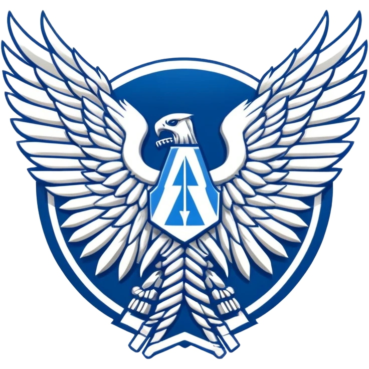 Wings of Freedom logo from Attack on Titan, overlapping blue and white wings, Survey Corps emblem emoji