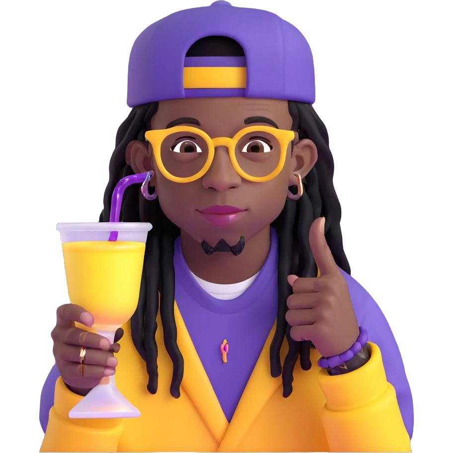 lil wayne holding a double cup with purple liquid inside emoji