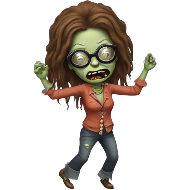  janis joplin zombie  dancing (wearing circle glasses) emoji