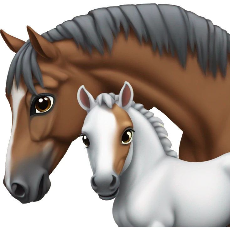 Arabian horse with foal emoji